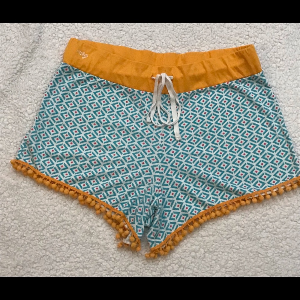MY KINDA Girl, Shorts, pom-pom trim, elastic with drawstring.